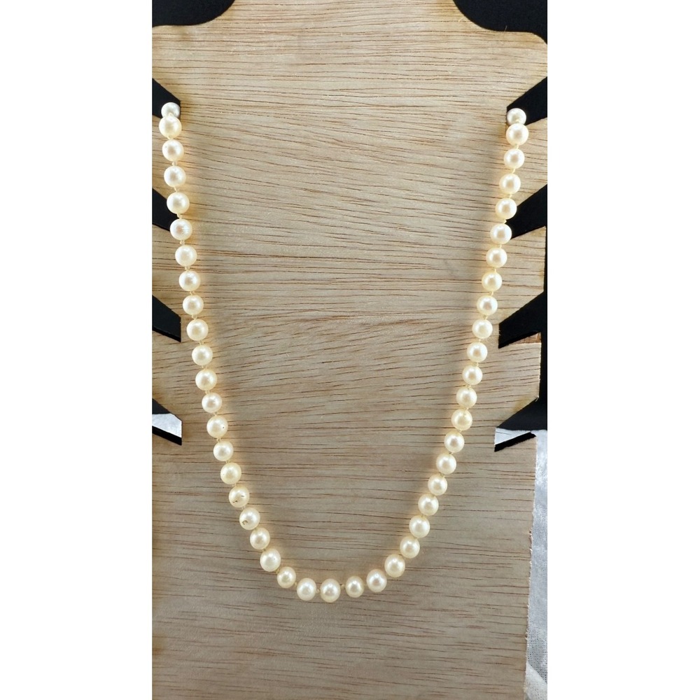 Vintage Pearl Necklace 14KT Clasp‎ 6mm 18"